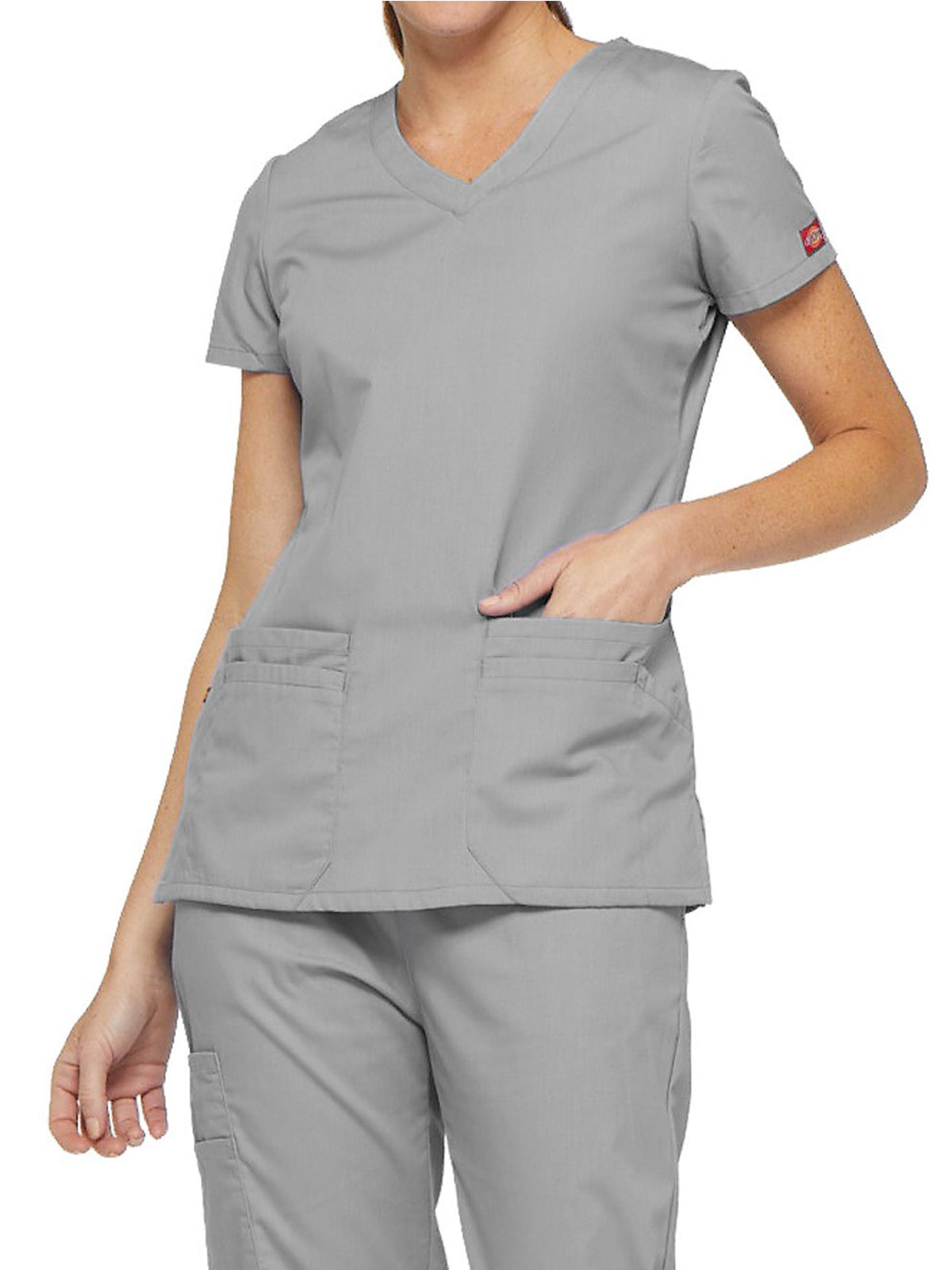 Women's 6-Pocket V-Neck Top - 85906 - Grey