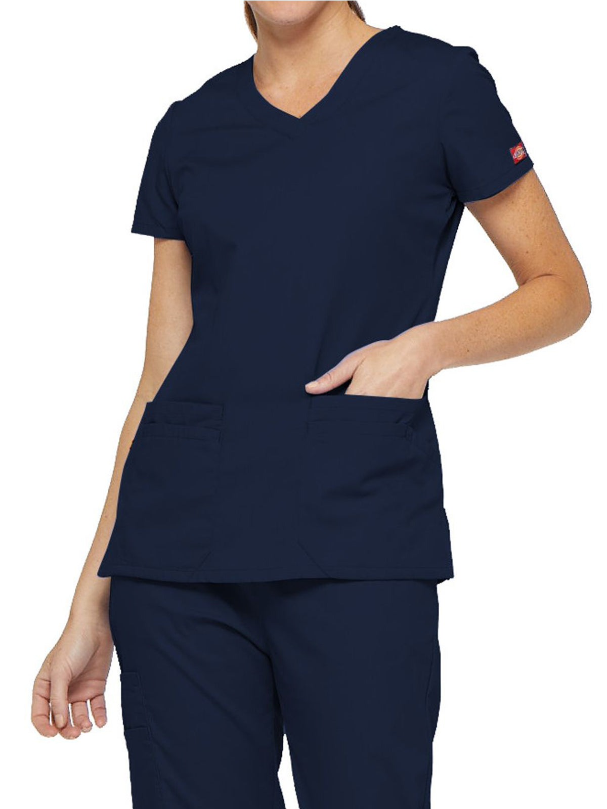 Women's 6-Pocket V-Neck Top - 85906 - Navy