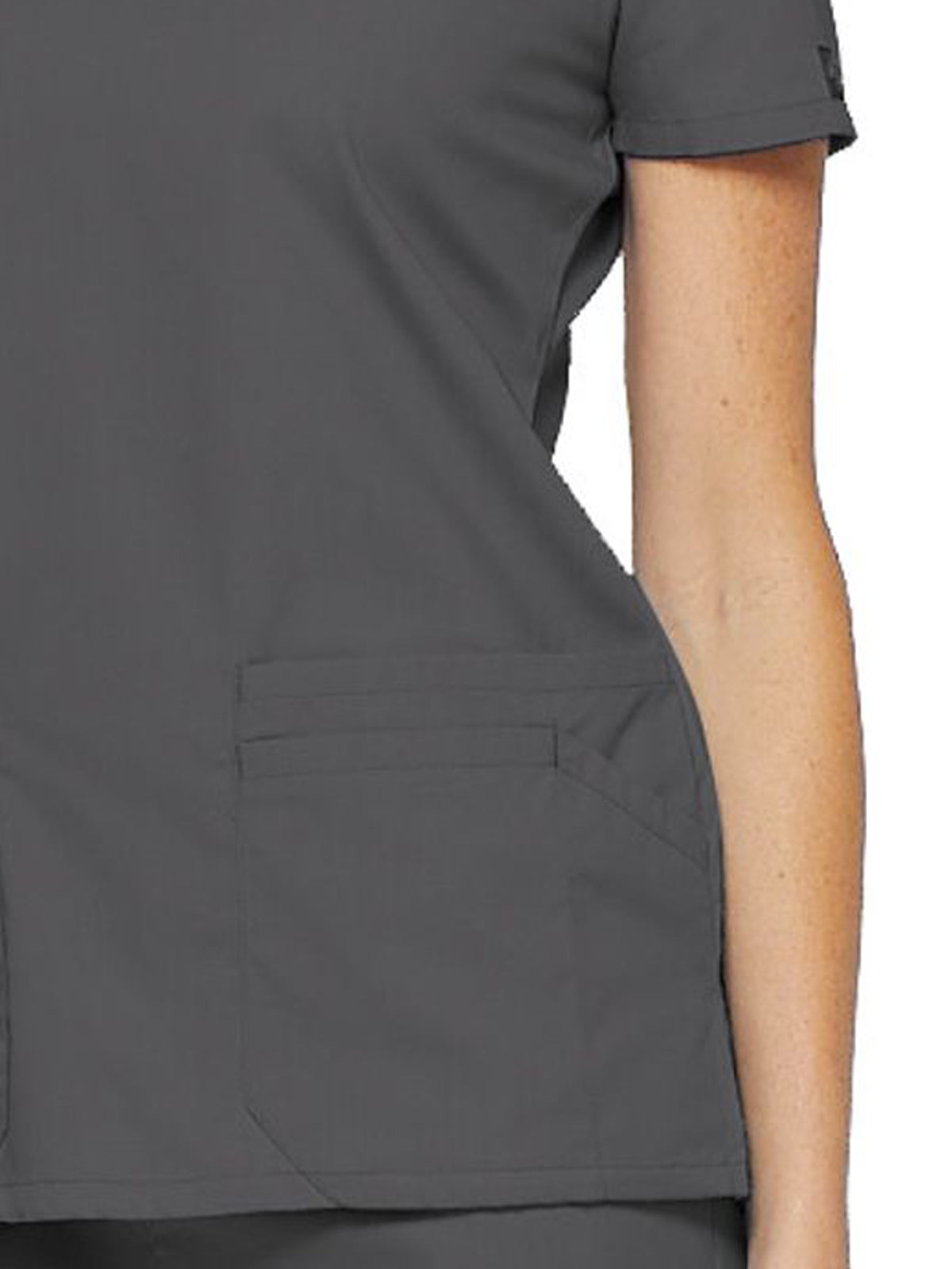 Women's 6-Pocket V-Neck Top - 85906 - Pewter