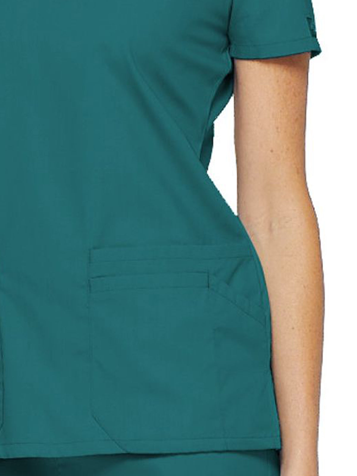 Women's 6-Pocket V-Neck Top - 85906 - Teal Blue