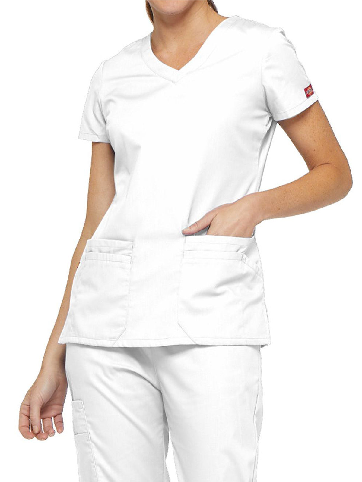 Women's 6-Pocket V-Neck Top - 85906 - White