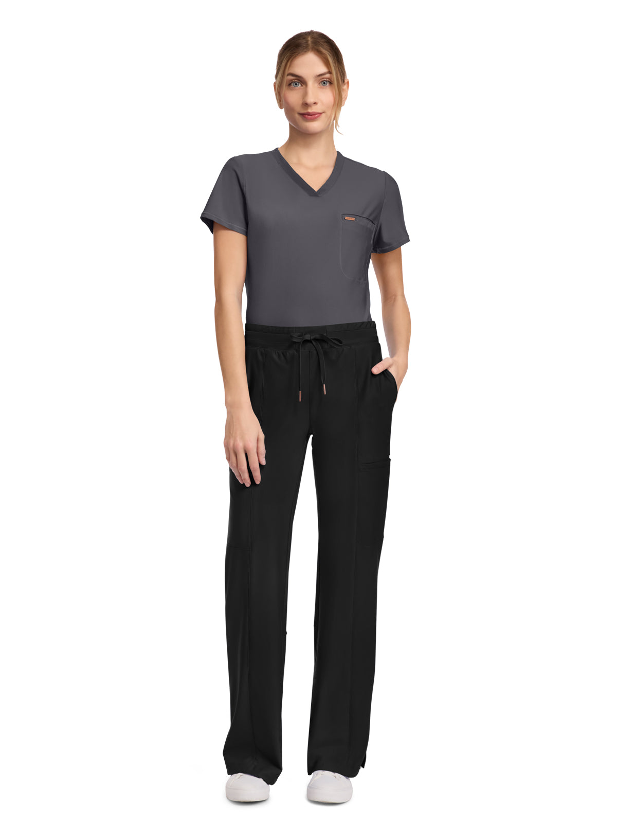 Women's 5-Pocket Trouser Leg Pant - CK026 - Black
