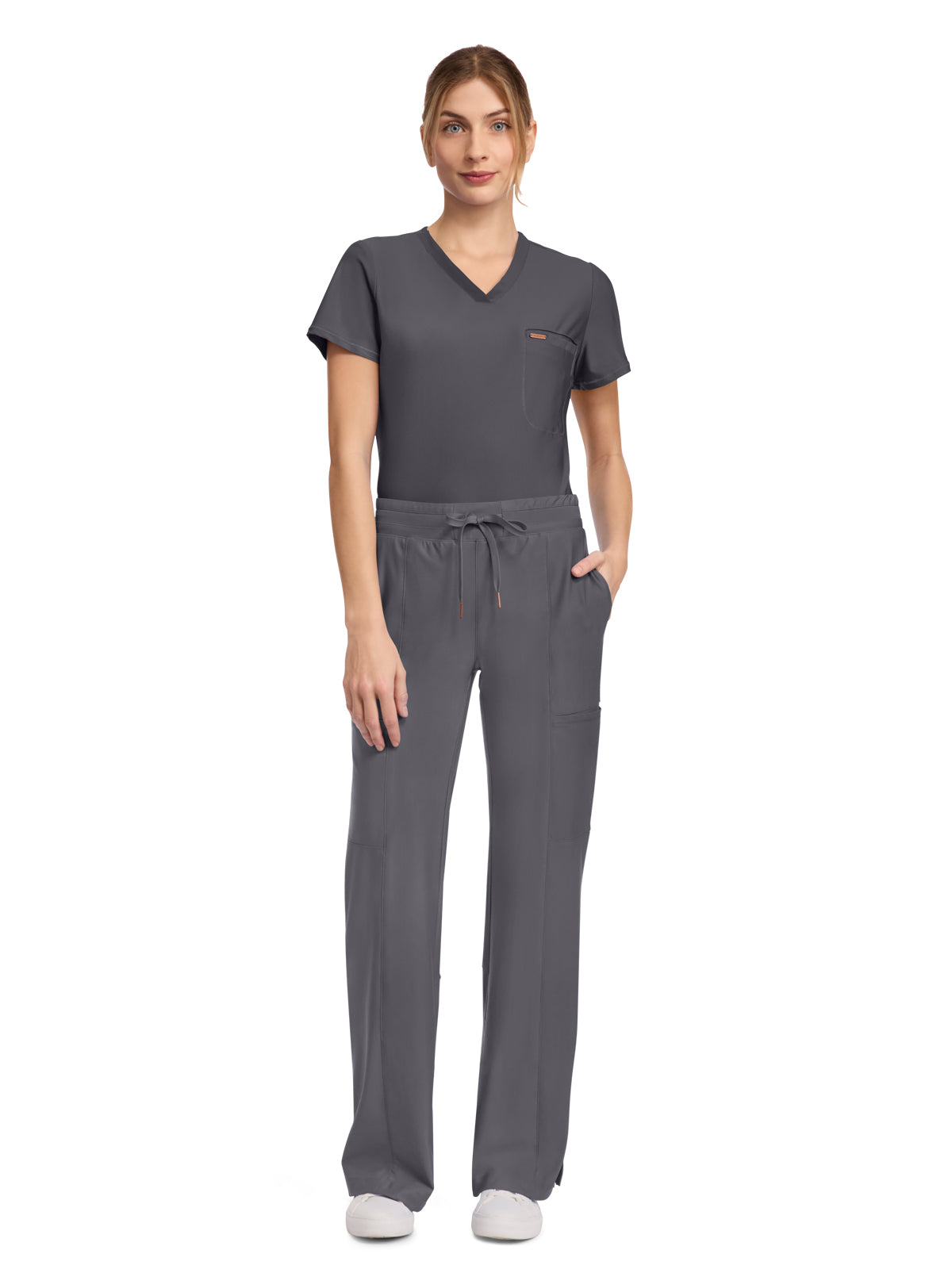 Women's 5-Pocket Trouser Leg Pant - CK026 - Pewter