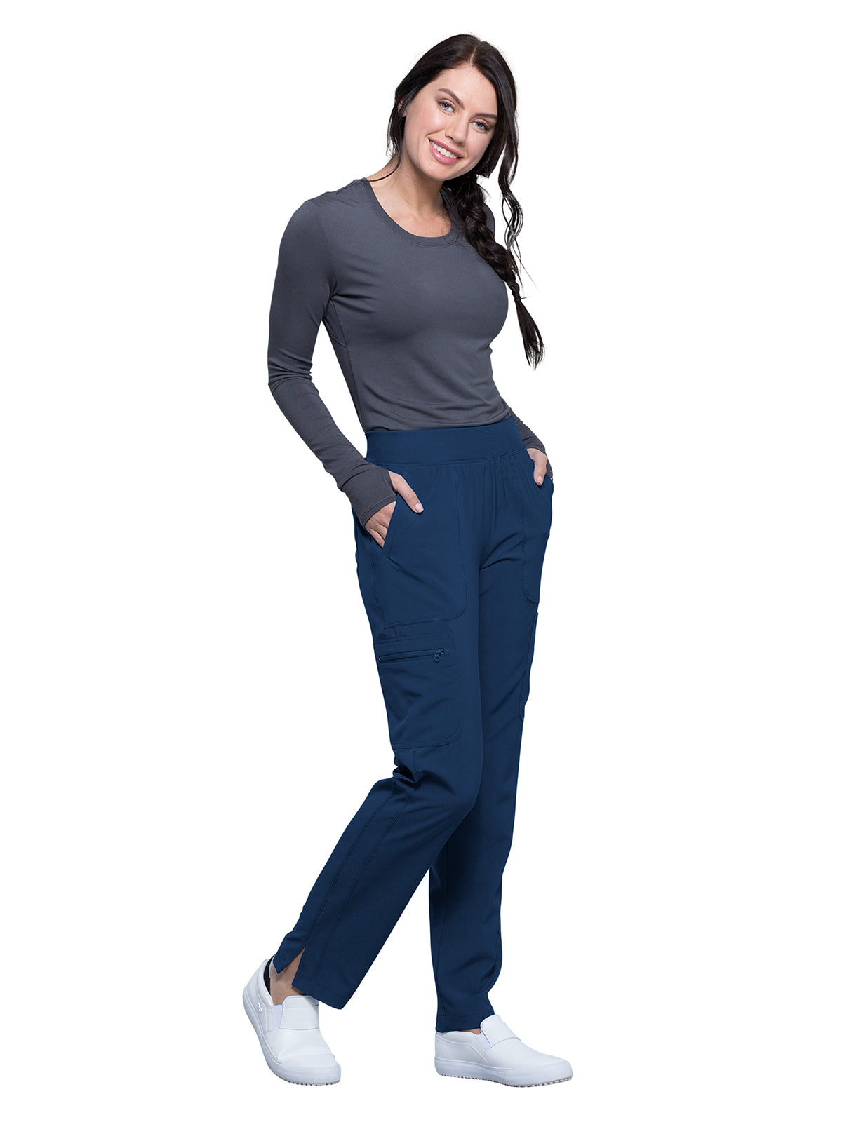 Women's Mid Rise Tapered Leg Pant - CK065A - Navy