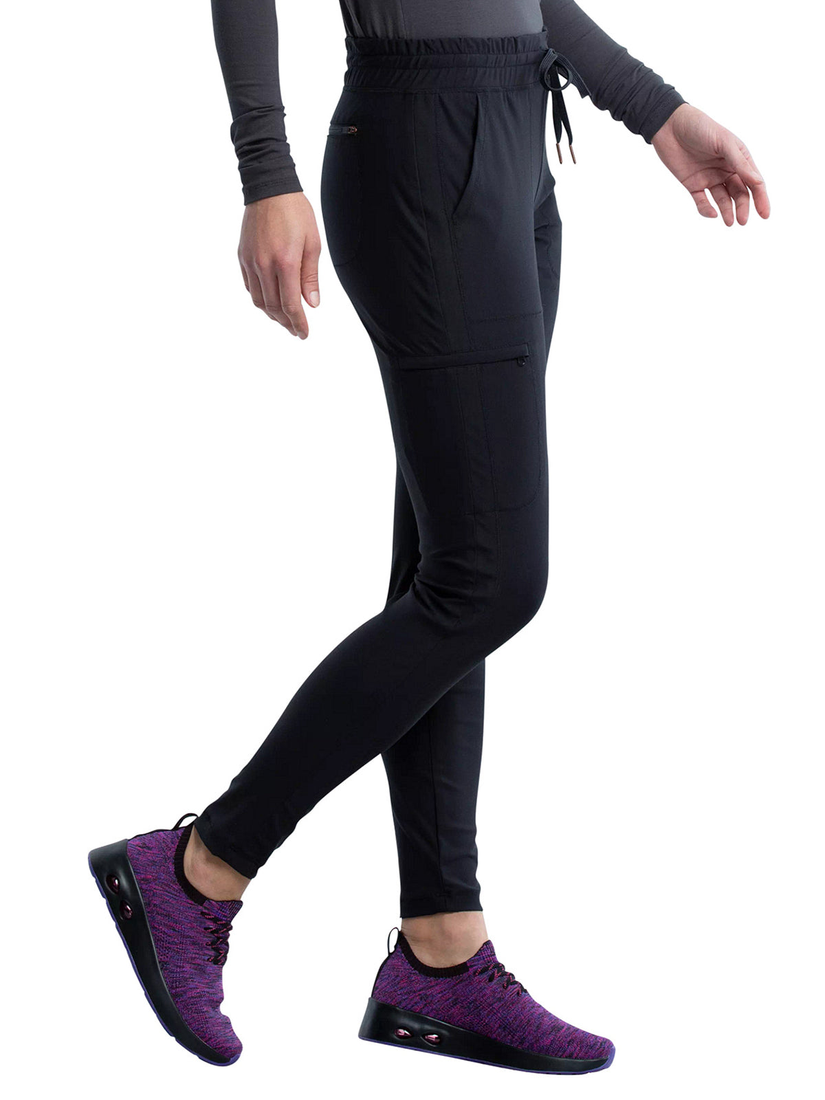 Women's 5 Pocket Tapered Leg Pant - CK095 - Black