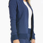 Women's 2 Pocket Zip Front Jacket - CK303 - Navy