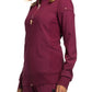 Women's 2 Pocket Zip Front Jacket - CK303 - Wine