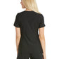 Women's 2 Pocket V-Neck Knit Side Panel Top - CK605 - Black