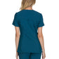 Women's 2 Pocket V-Neck Knit Side Panel Top - CK605 - Caribbean Blue