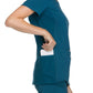 Women's 2 Pocket V-Neck Knit Side Panel Top - CK605 - Caribbean Blue