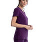Women's 2 Pocket V-Neck Knit Side Panel Top - CK605 - Eggplant