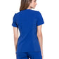Women's 2 Pocket V-Neck Knit Side Panel Top - CK605 - Galaxy Blue