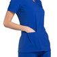 Women's 2 Pocket V-Neck Knit Side Panel Top - CK605 - Galaxy Blue
