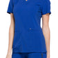 Women's 2 Pocket V-Neck Knit Side Panel Top - CK605 - Galaxy Blue