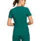 Women's 2 Pocket V-Neck Knit Side Panel Top - CK605 - Hunter Green