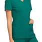 Women's 2 Pocket V-Neck Knit Side Panel Top - CK605 - Hunter Green