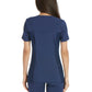 Women's 2 Pocket V-Neck Knit Side Panel Top - CK605 - Navy