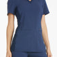 Women's 2 Pocket V-Neck Knit Side Panel Top - CK605 - Navy