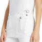 Women's 2 Pocket V-Neck Knit Side Panel Top - CK605 - White