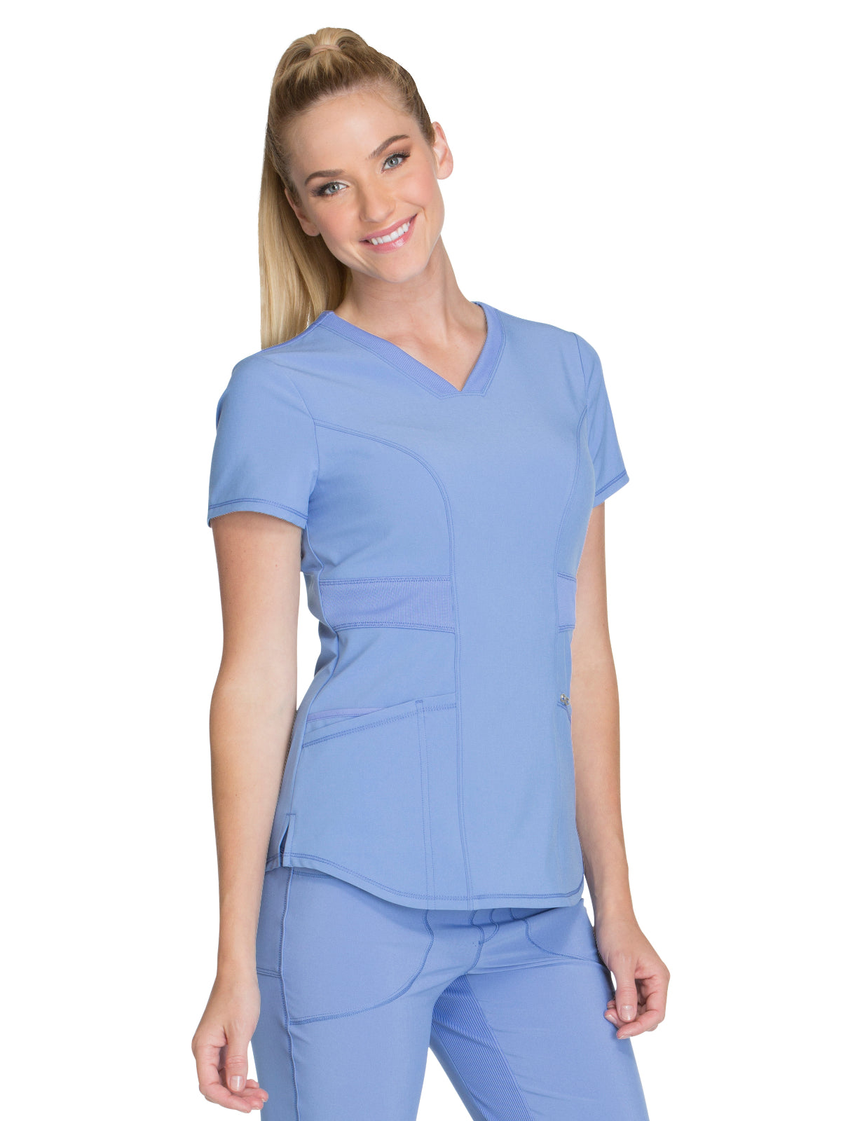 Women's 3-Pocket V-Neck Top - CK623A - Ciel