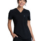 Women's Left Chest Pocket Tuckable V-Neck Top - CK687A - Black