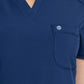 Women's Left Chest Pocket Tuckable V-Neck Top - CK687A - Navy