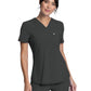 Women's Left Chest Pocket Tuckable V-Neck Top - CK687A - Pewter