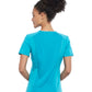 Women's Left Chest Pocket Tuckable V-Neck Top - CK687A - Teal Blue
