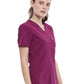 Women's Left Chest Pocket Tuckable V-Neck Top - CK687A - Wine