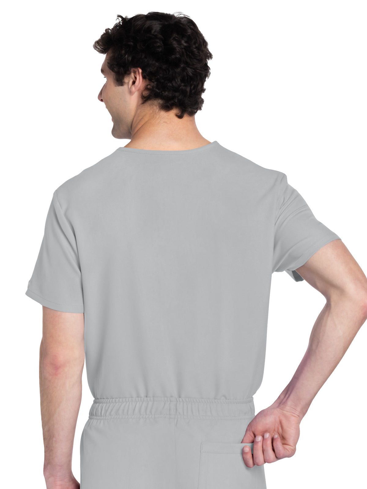 Unisex 1-Pocket V-Neck Top - CK778A - Grey