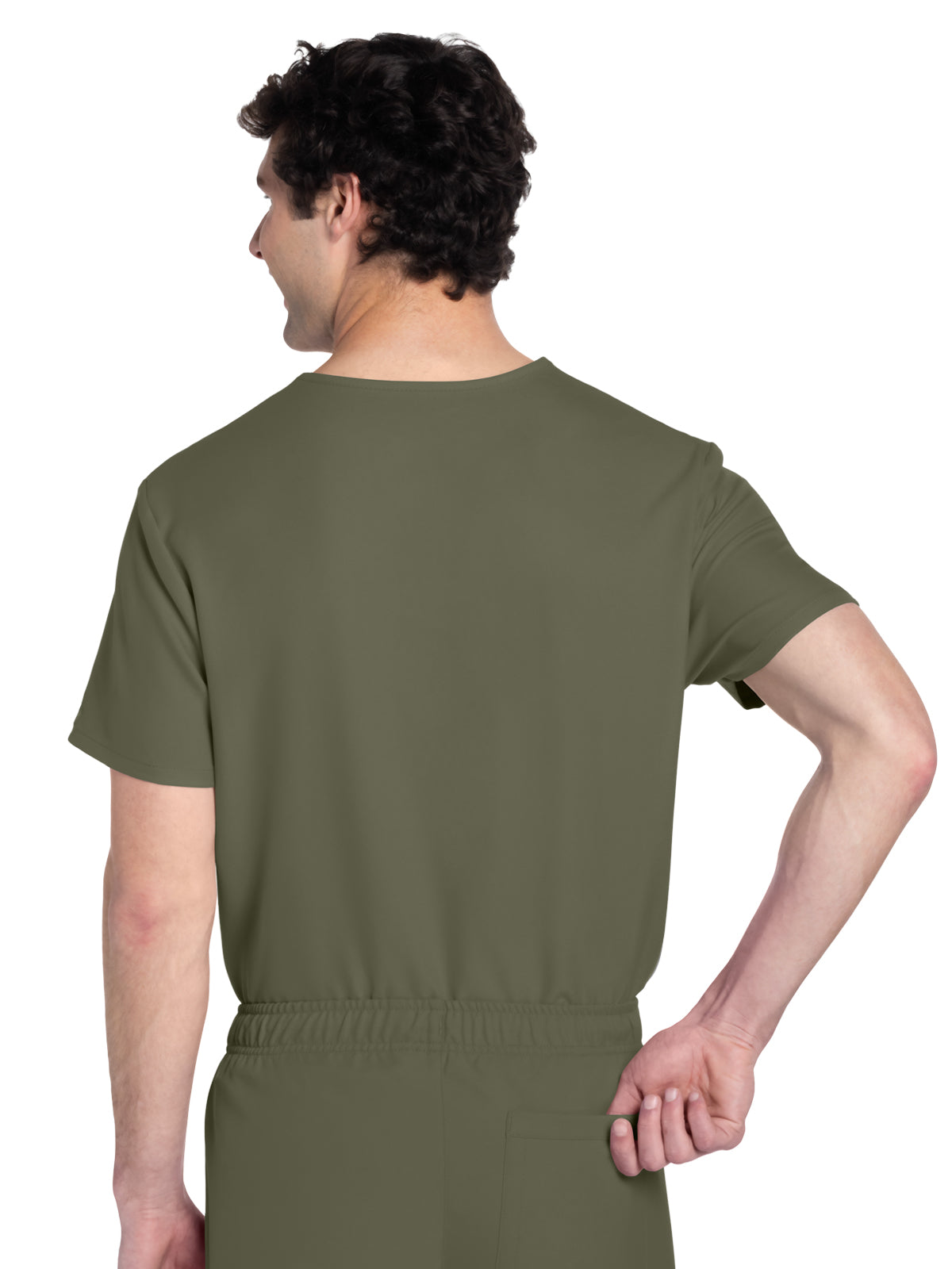Unisex 1-Pocket V-Neck Top - CK778A - Olive