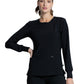 Women's 3 Pocket Long Sleeve V-Neck Top - CK781A - Black