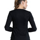 Women's 3 Pocket Long Sleeve V-Neck Top - CK781A - Black