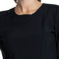 Women's 3 Pocket Long Sleeve V-Neck Top - CK781A - Black