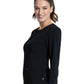 Women's 3 Pocket Long Sleeve V-Neck Top - CK781A - Black