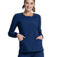 Women's 3 Pocket Long Sleeve V-Neck Top - CK781A - Navy