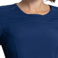 Women's 3 Pocket Long Sleeve V-Neck Top - CK781A - Navy