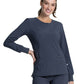 Women's 3 Pocket Long Sleeve V-Neck Top - CK781A - Pewter
