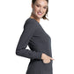 Women's 3 Pocket Long Sleeve V-Neck Top - CK781A - Pewter