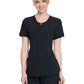 Women's Mixed Media Zip Front V-Neck Top - CK810A - Black