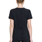 Women's Mixed Media Zip Front V-Neck Top - CK810A - Black