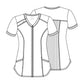 Women's Mixed Media Zip Front V-Neck Top - CK810A - Pewter