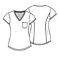 Women's 1-Pocket Tuckable V-Neck Top - CK819 - Wine