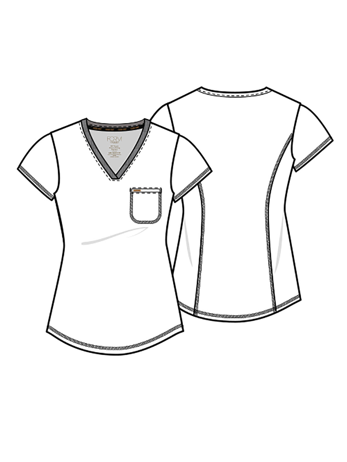 Women's 1-Pocket Tuckable V-Neck Top - CK819 - Wine