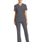 Women's 2-Pocket V-Neck Top - CK832 - Pewter