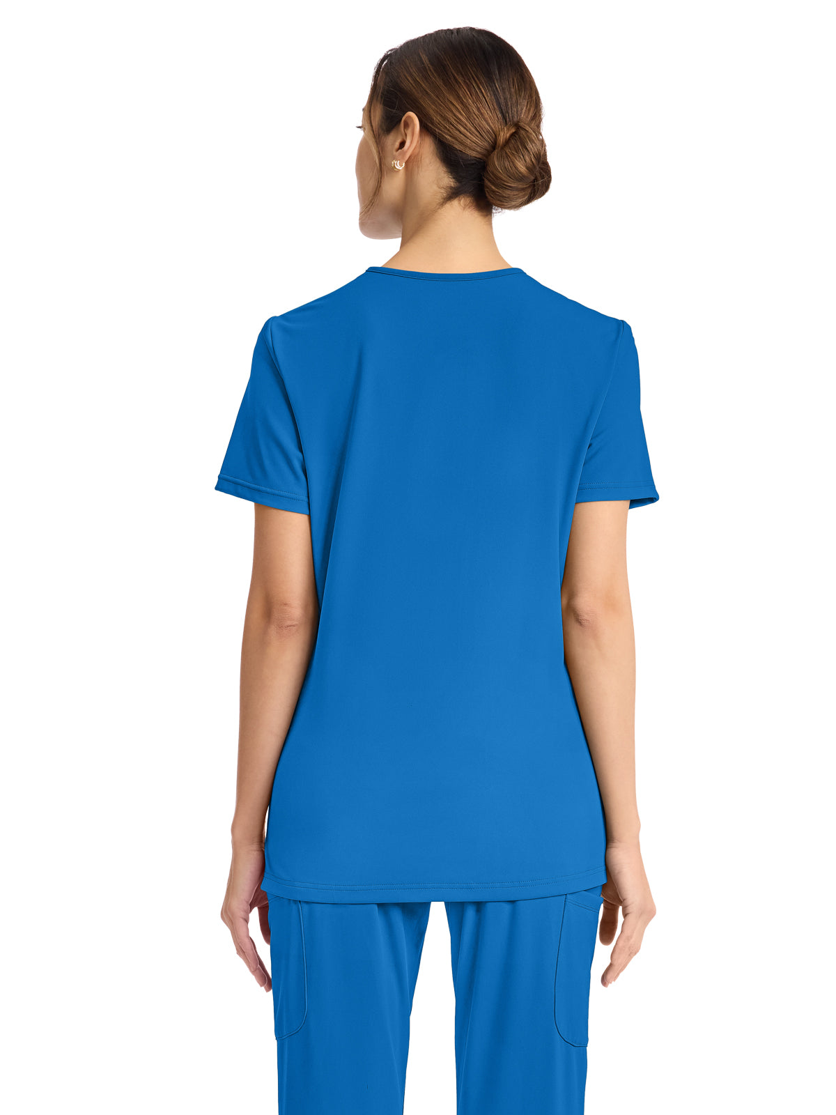 Women's 2-Pocket V-Neck Top - CK832 - True Blue
