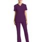 Women's 2-Pocket V-Neck Top - CK832 - Wild Mulberry