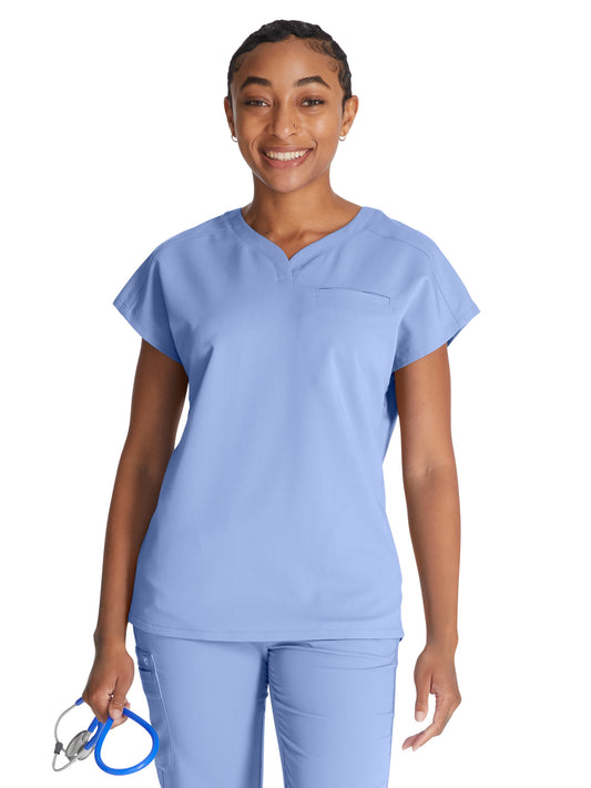Women's V-Neck Top - CK836A - Blissful Sky