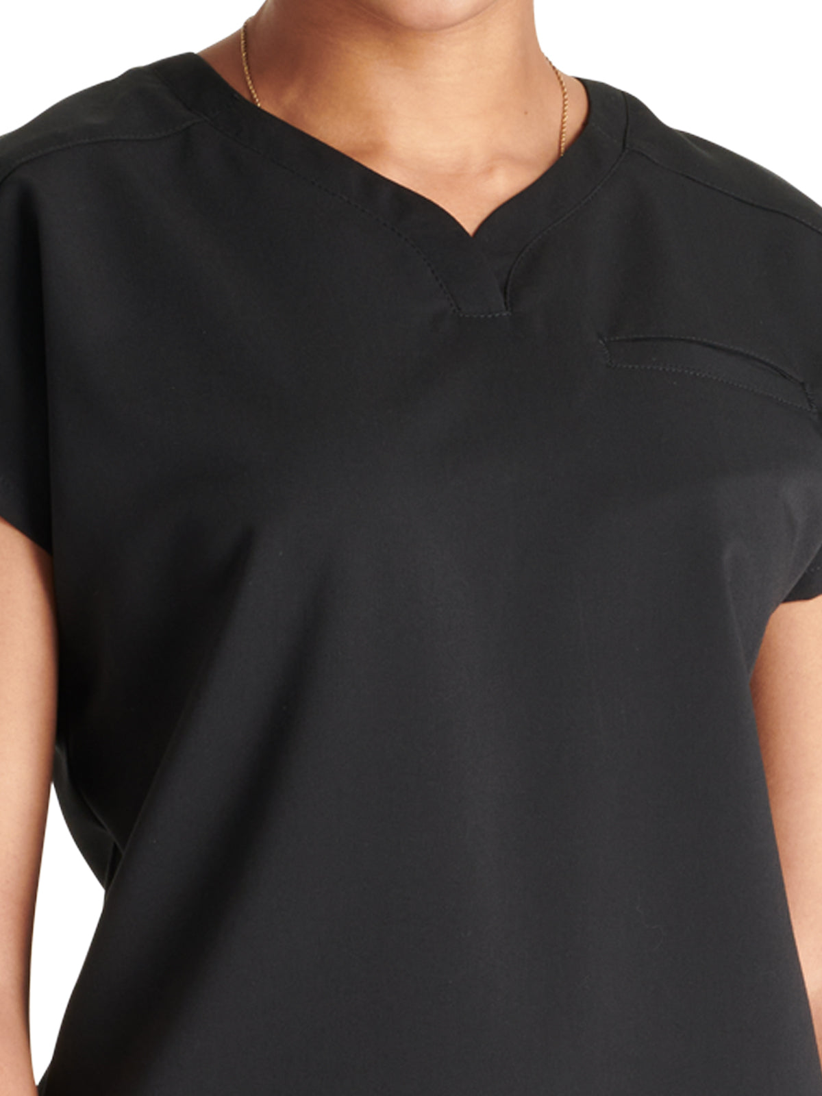 Women's V-Neck Top - CK836A - Black