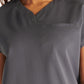 Women's V-Neck Top - CK836A - Pewter